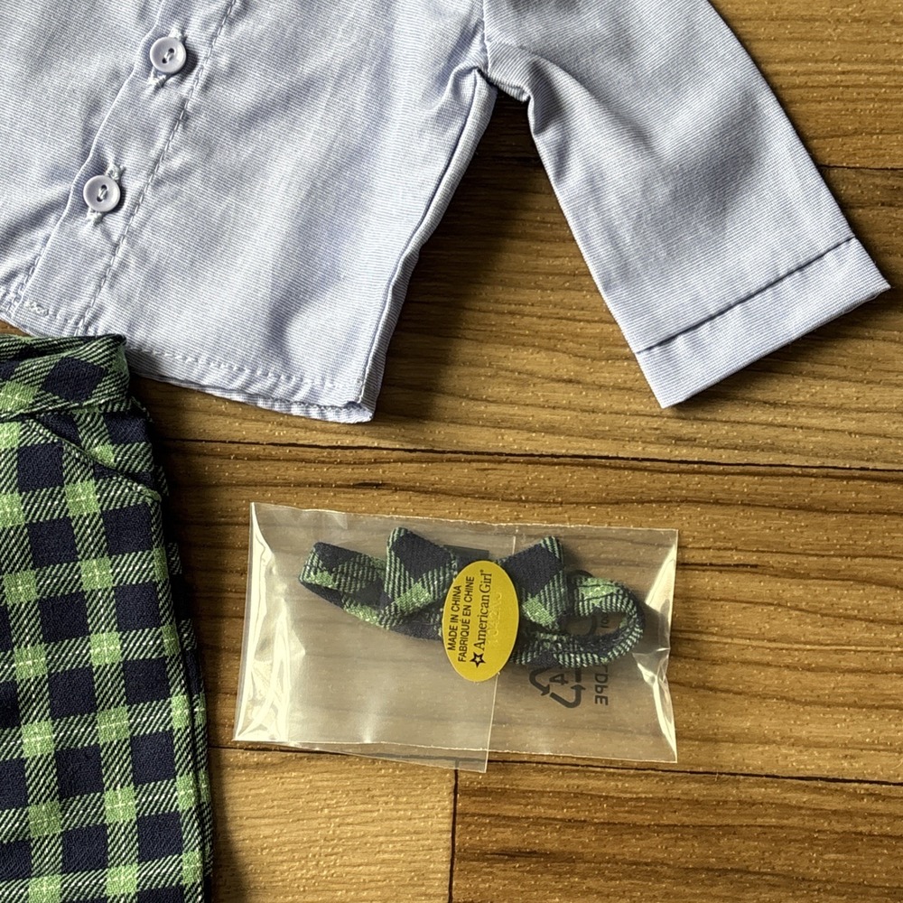 American Girl Doll Janie and Jack Tartan Plaid Logan Holiday Boy Outfit NEW NIB - Picture 6 of 6